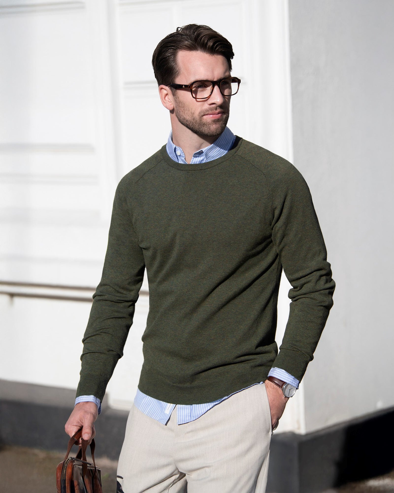 Brighton O Neck Men Navy Back