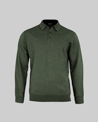 Brighton Long Sleeve Polo Men - Olive Melange