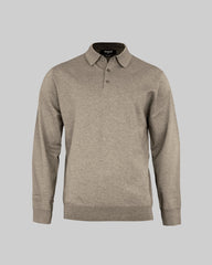 Brighton Long Sleeve Polo Men - Sand Melange