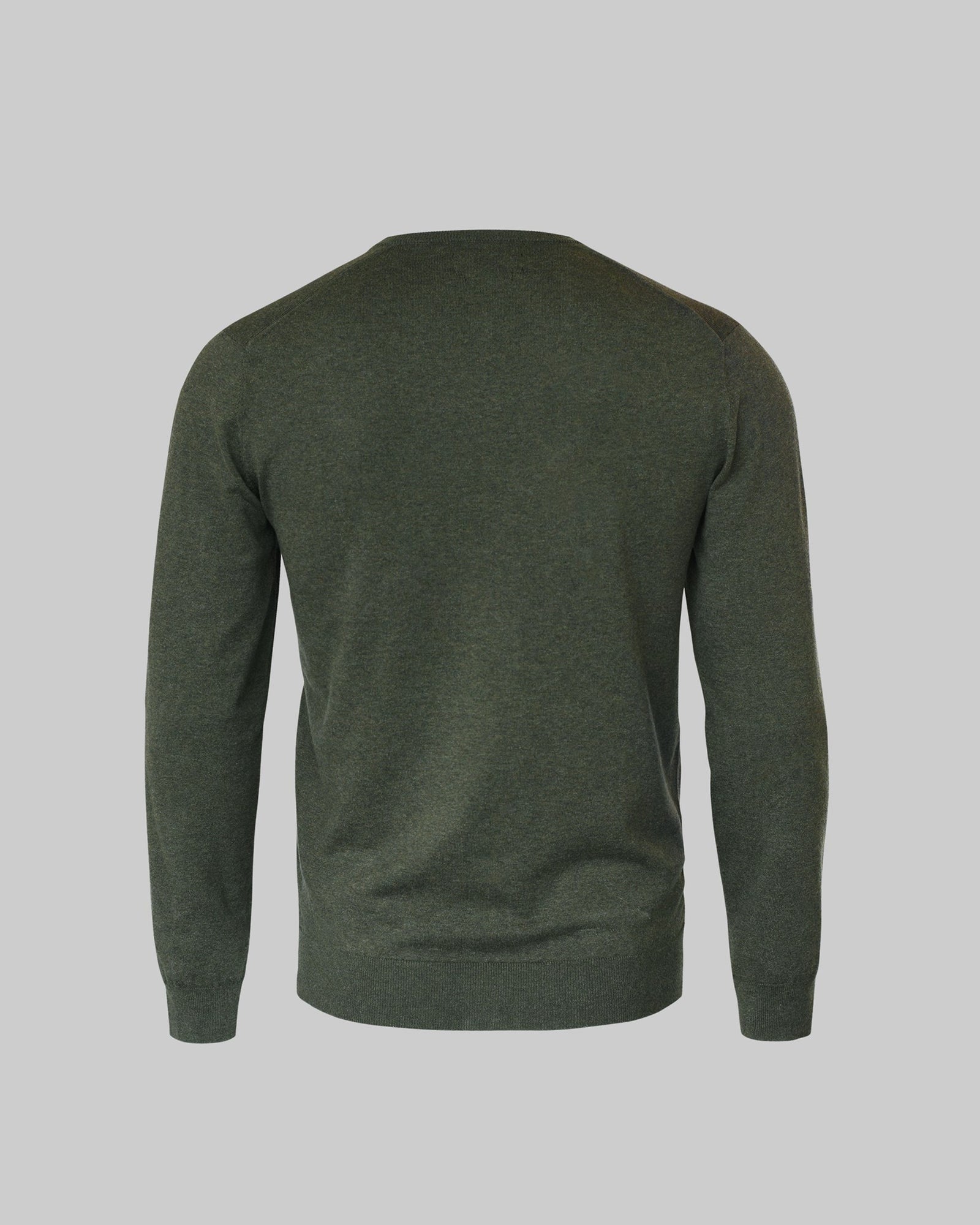 Brighton O Neck Men Olive Melange Back