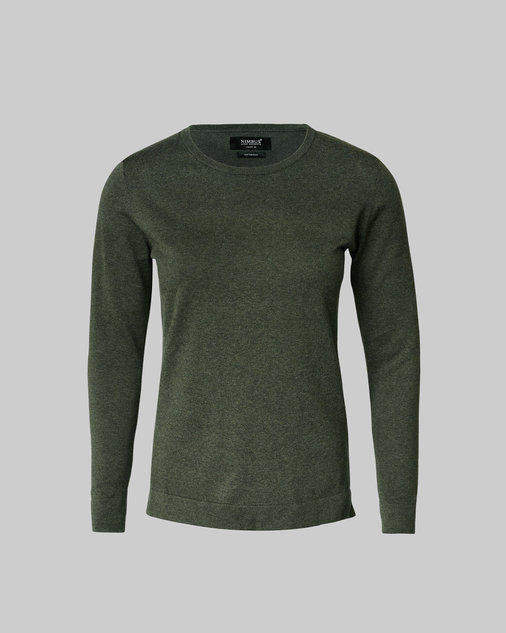 Brighton O Neck Women Olive Melange Front
