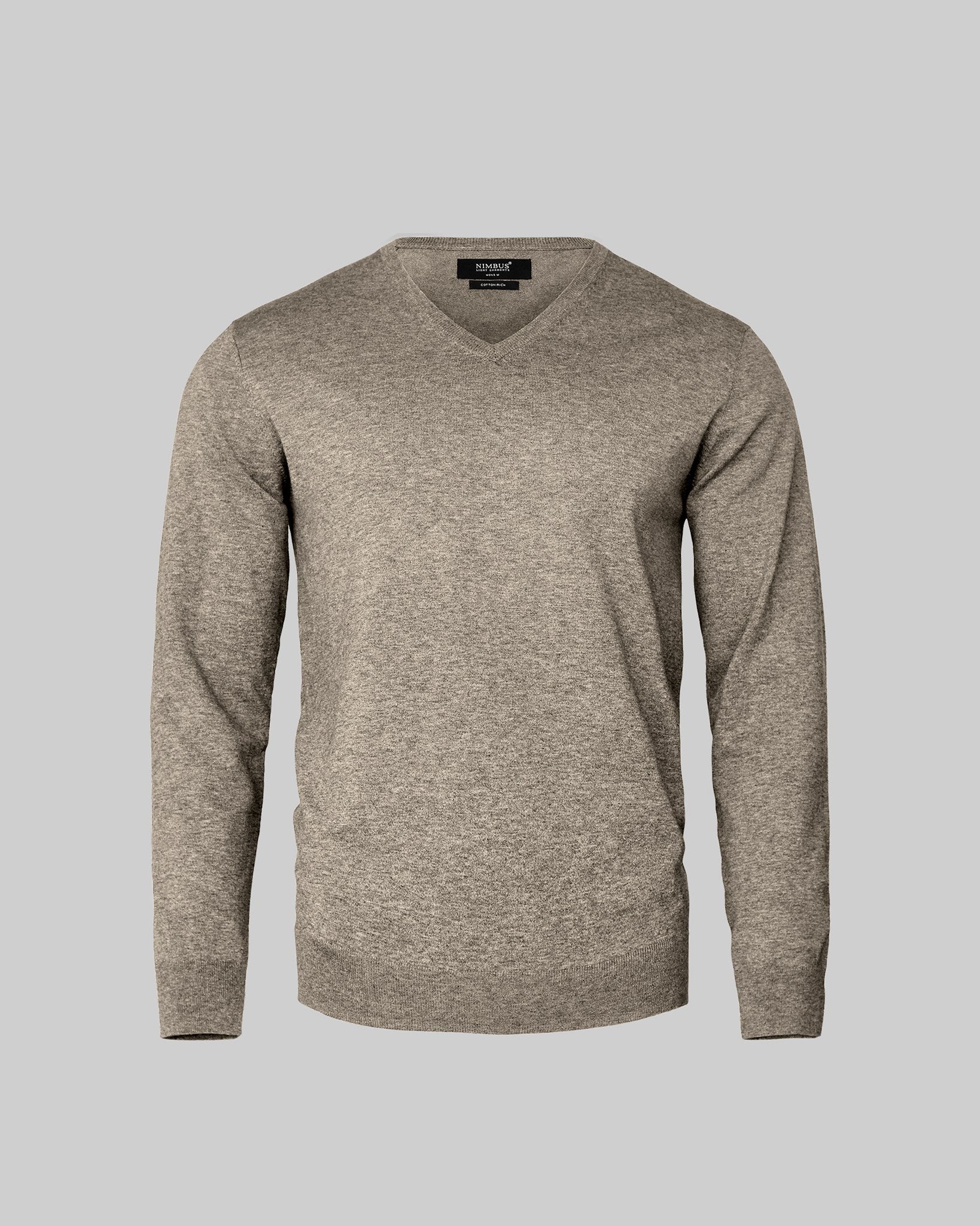 Brighton V Neck Men Sand Melange Front