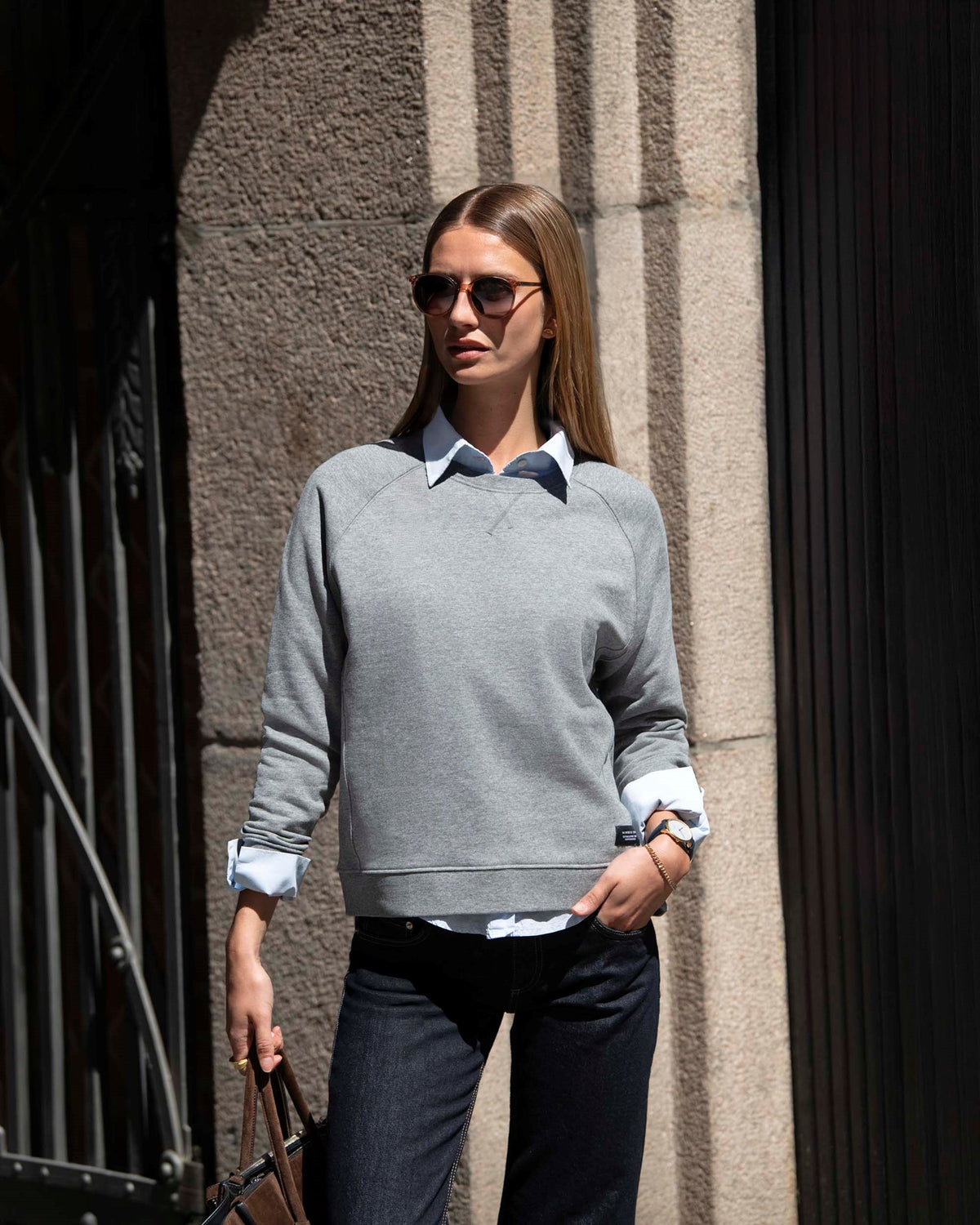 Georgetown Women Grey Melange AW26 Modelimage