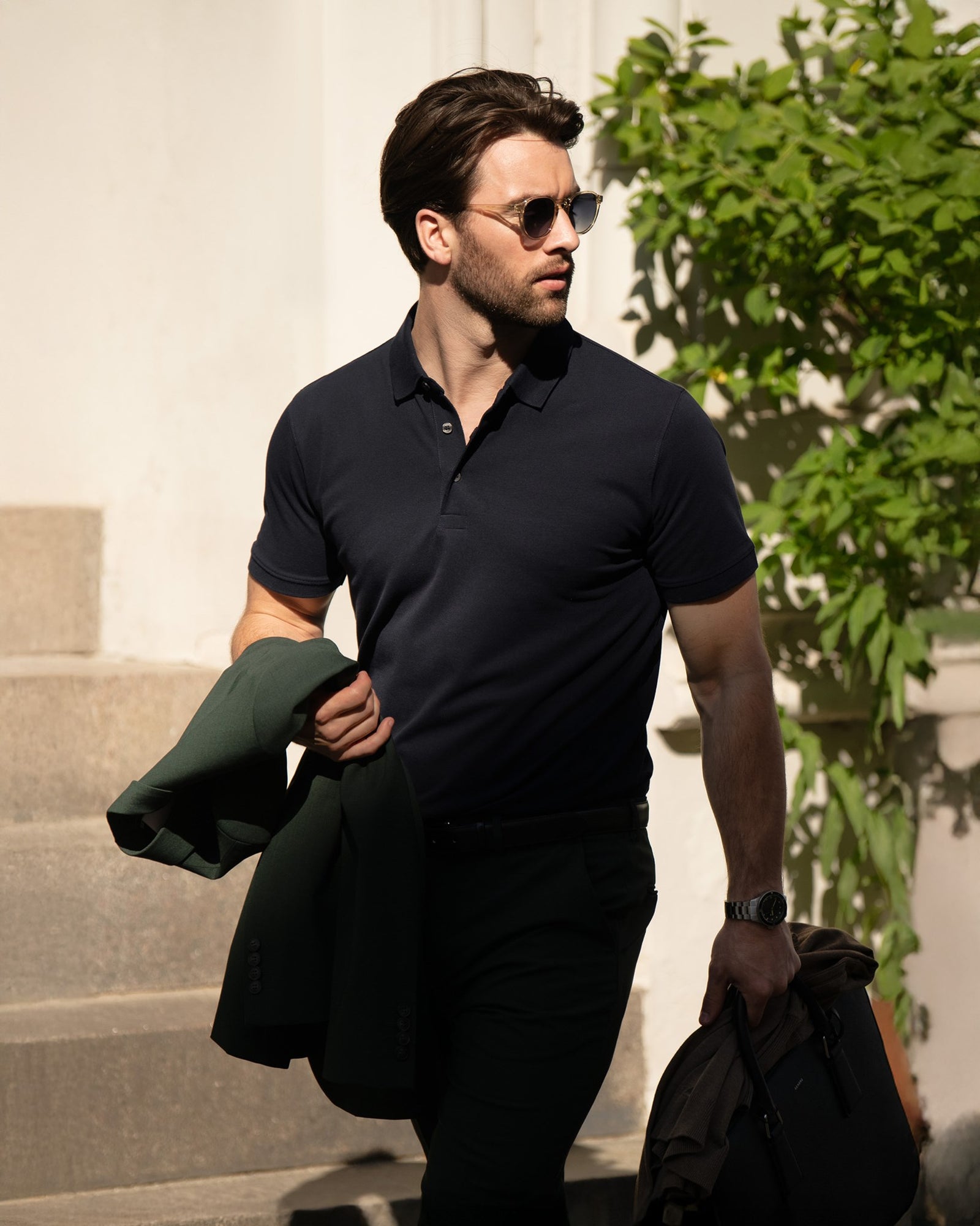 Harvard Classic Men Grey Melange Back