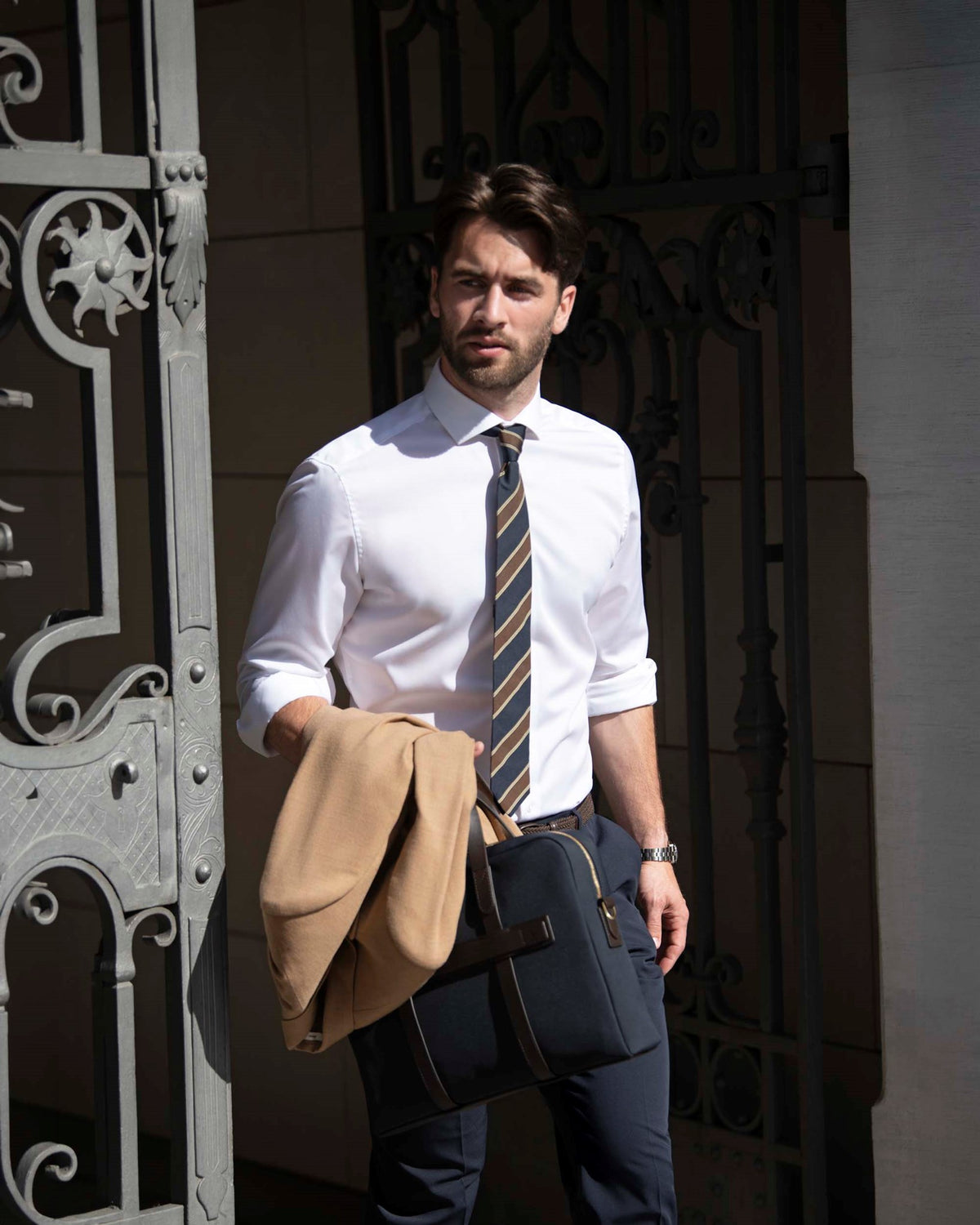 Portland Men Slim Fit White AW26 Modelimage