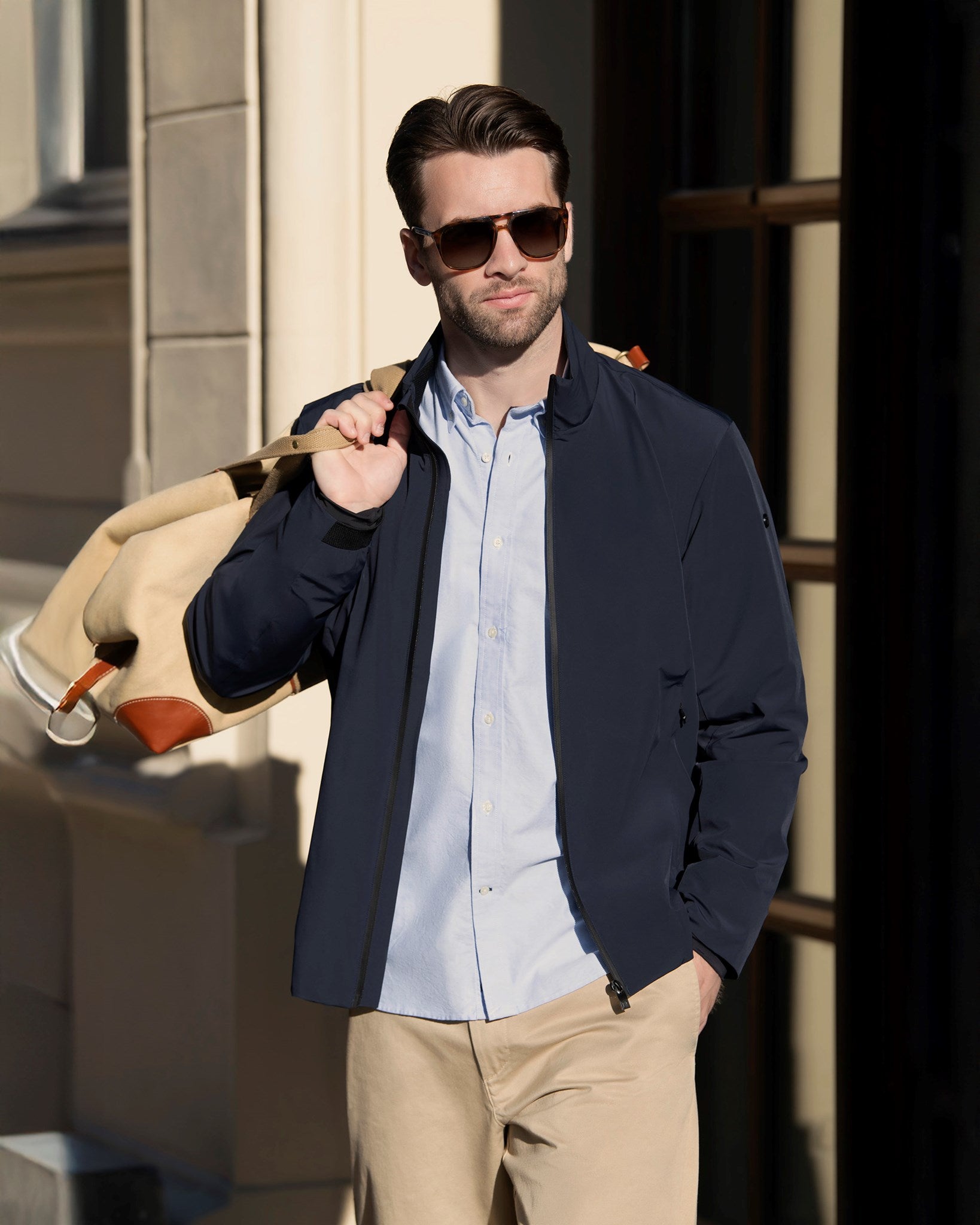 Prescot Men Navy SS26 Modelimage